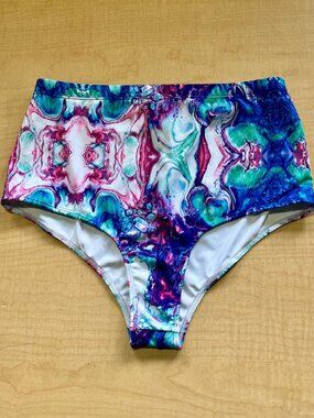 FRW Freedom Rave Wear High Waisted Psychedelic Festival Bottoms XL
